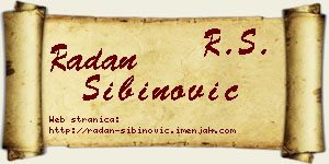Radan Sibinović vizit kartica